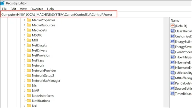 HKEY_LOCAL_MACHINE\SYSTEM\CurrentControlSet\Control\Power