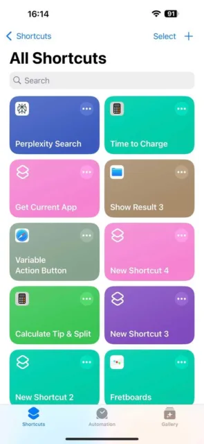 برنامه Shortcuts