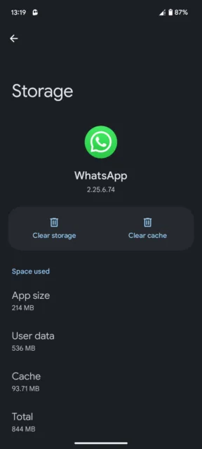 انتخاب گزینه Clear cache